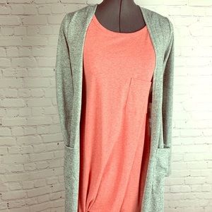 SOFT Sarah longline cardigan open front pockets